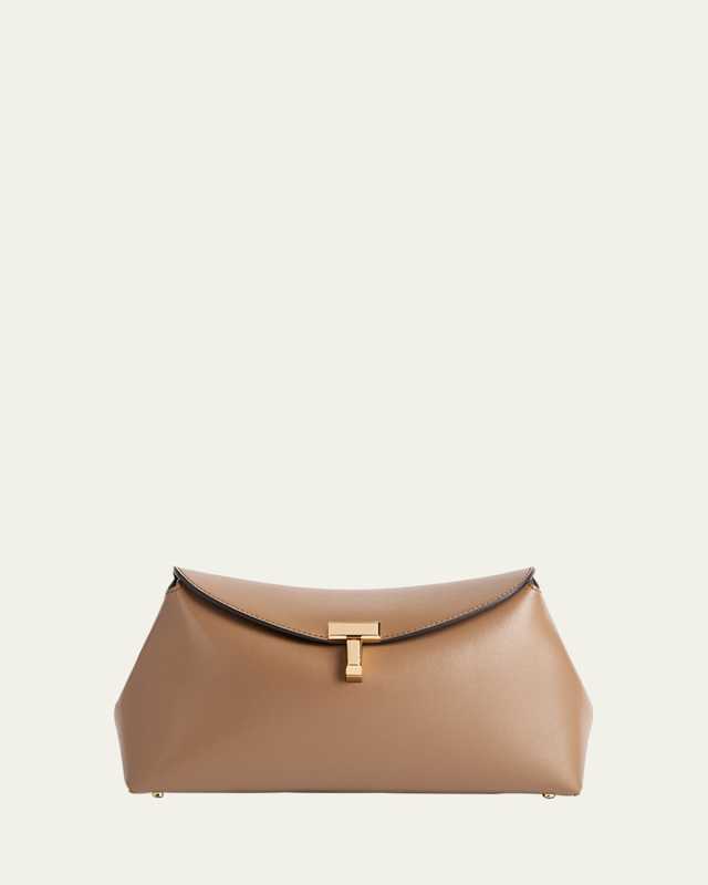 T-Lock Leather Clutch Bag
